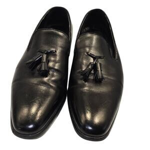 Van Heusen Men's‎ Plain Toe Tassel Slip-On Loafer Black Size 8.5M